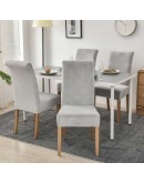 Универсален калъф за стол сив кадифе